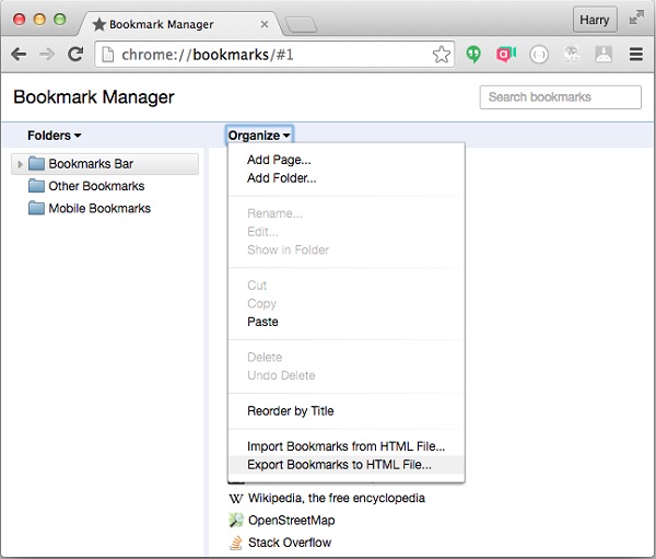how to import bookmarks from safari to chrome 